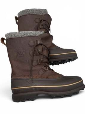 Sorel Men's Waterproof Leather Winter Duck Boots with Wool Cuff